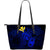 Hawaii Hibiscus Large Leather Tote Bag - Harold Turtle - Blue Blue - Polynesian Pride