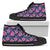 Hawaiian Shoes - Tropical Flowers With Hummingbirds Palm Leaves High Top Shoes Womens High Top Black - Polynesian Pride