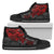 Guam Polynesian High Top Shoes - Red Turtle Flowing Unisex Black - Polynesian Pride