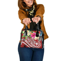 Polynesian Hawaii Kanaka Maoli Shoulder Handbag - Summer Plumeria (Red) One Size Red - Polynesian Pride