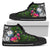 Marshall Islands High Top Shoes - Turtle Plumeria Banana Leaf Crest Unisex Black - Polynesian Pride