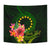 Cook Islands Polynesian Custom Personalised Tapestry - Floral With Seal Flag Color - Polynesian Pride