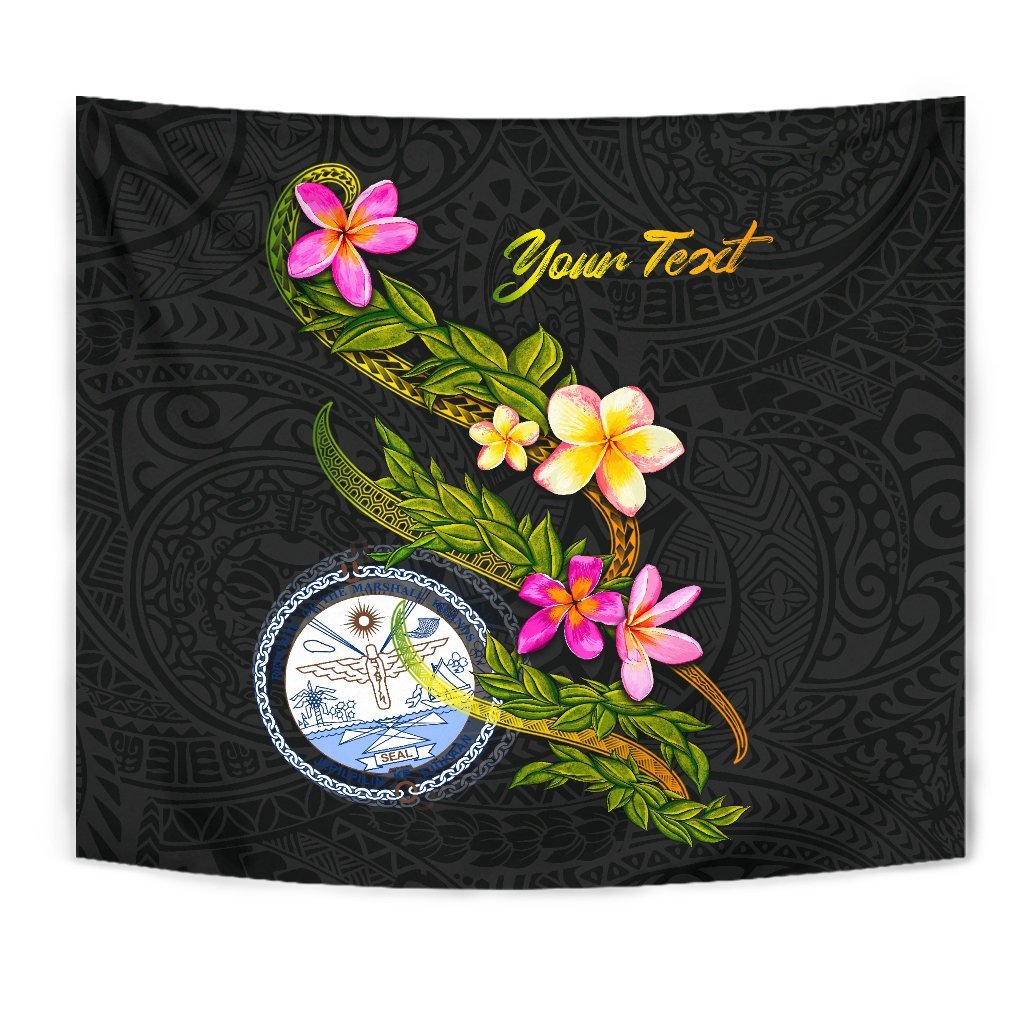Marshall Islands Polynesian Custom Personalised Tapestry - Plumeria Tribal - Polynesian Pride