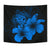 Hawaii Hibiscus Tapestry - Turtle Map - Traffic Blue - Polynesian Pride