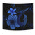 Hawaii Fish Hook Hibiscus Plumeria Poly Tapestry - Blue - Polynesian Pride