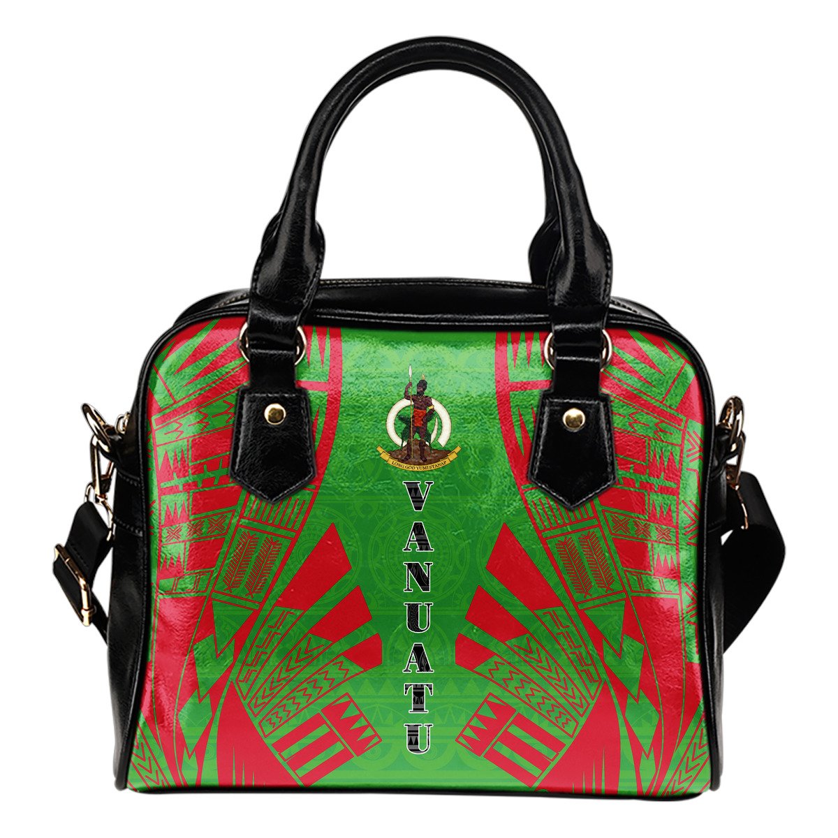 Vanuatu Shoulder Handbag - Polynesian Tattoo Flag One Size White - Polynesian Pride