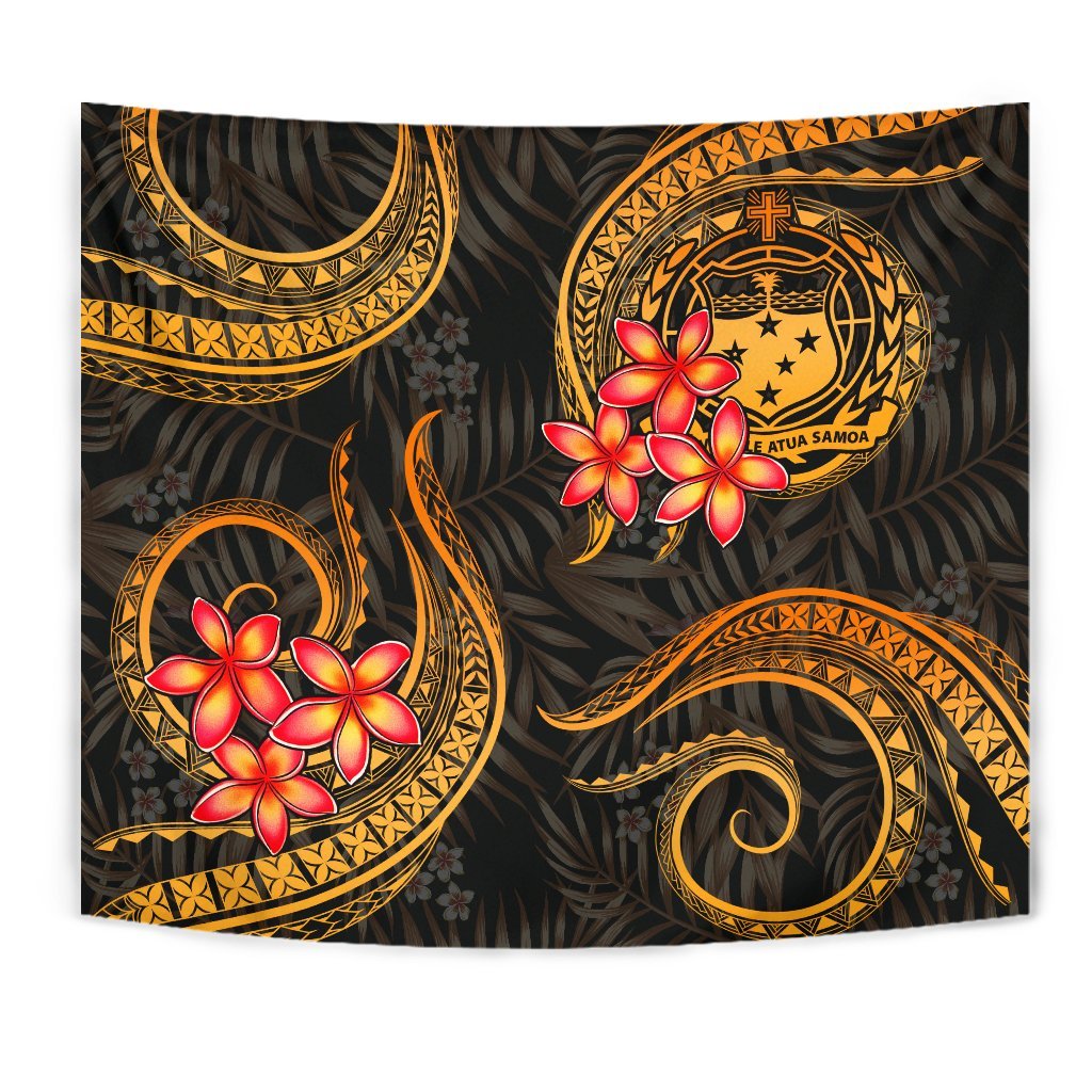 Samoa Tapestry - Gold Plumeria - Polynesian Pride