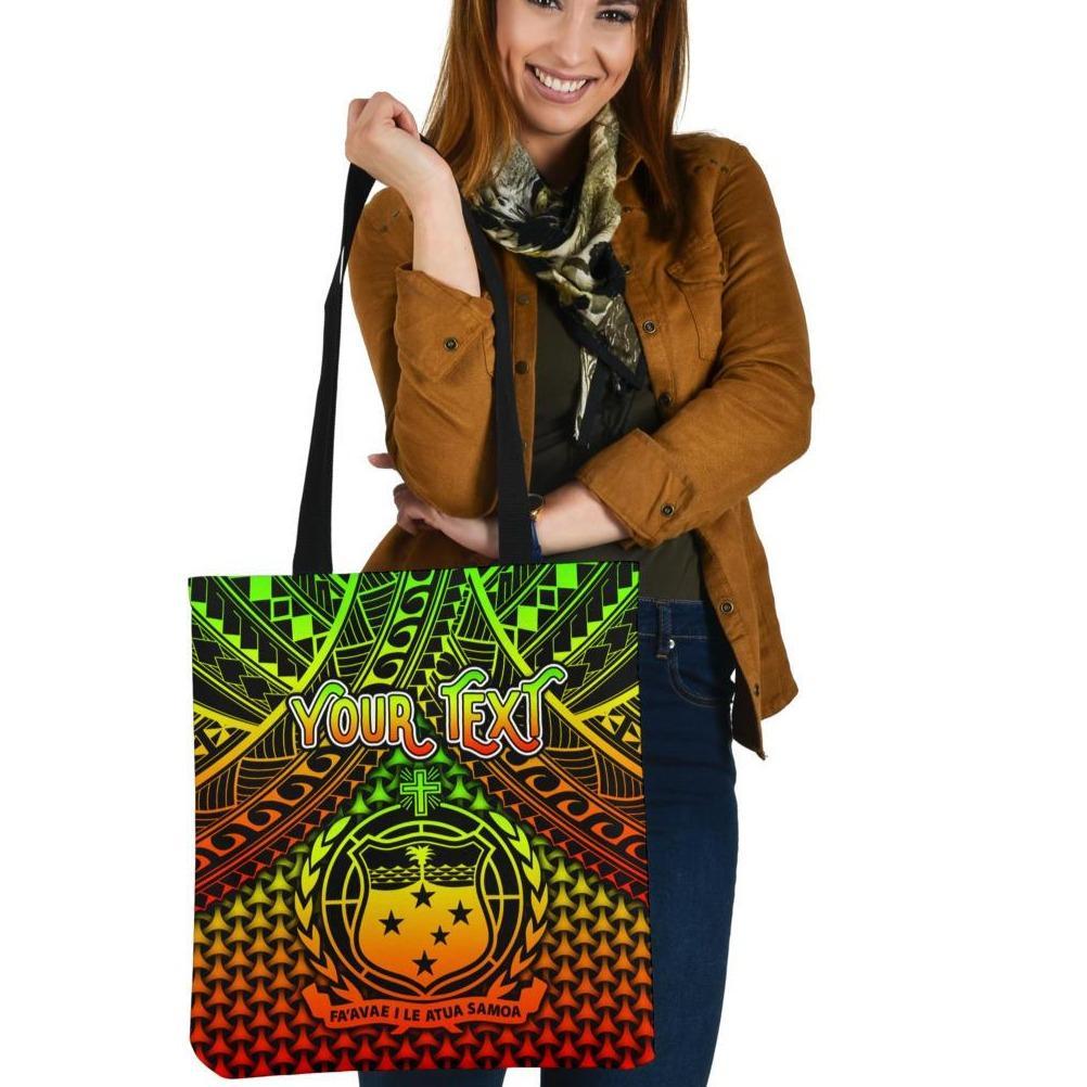 Polynesian Samoa Personalised Tote Bags - Reggae Vintage Polynesian Patterns Tote Bag One Size Reggae - Polynesian Pride