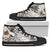 Hawaii Grey Hibiscus High Top Shoe Womens High Top Black - Polynesian Pride