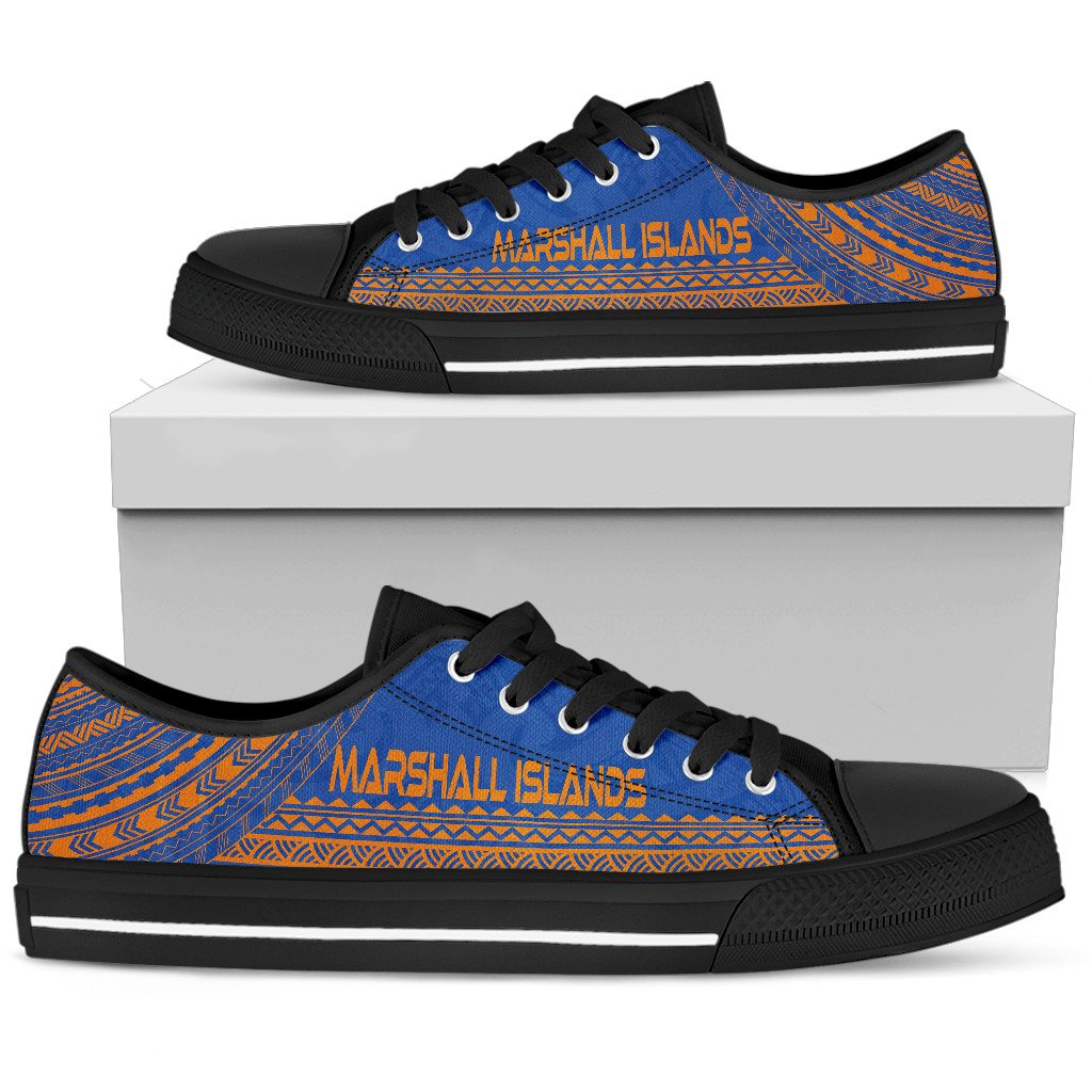 Marshall Islands Low Top Shoes - Polynesian Flag Chief Version - Polynesian Pride