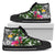 Nauru High Top Shoes White - Turtle Plumeria Banana Leaf Crest Unisex Black - Polynesian Pride