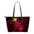 Hawaii Hibiscus Small Leather Tote Bag - Harold Turtle - Calico Red Red - Polynesian Pride