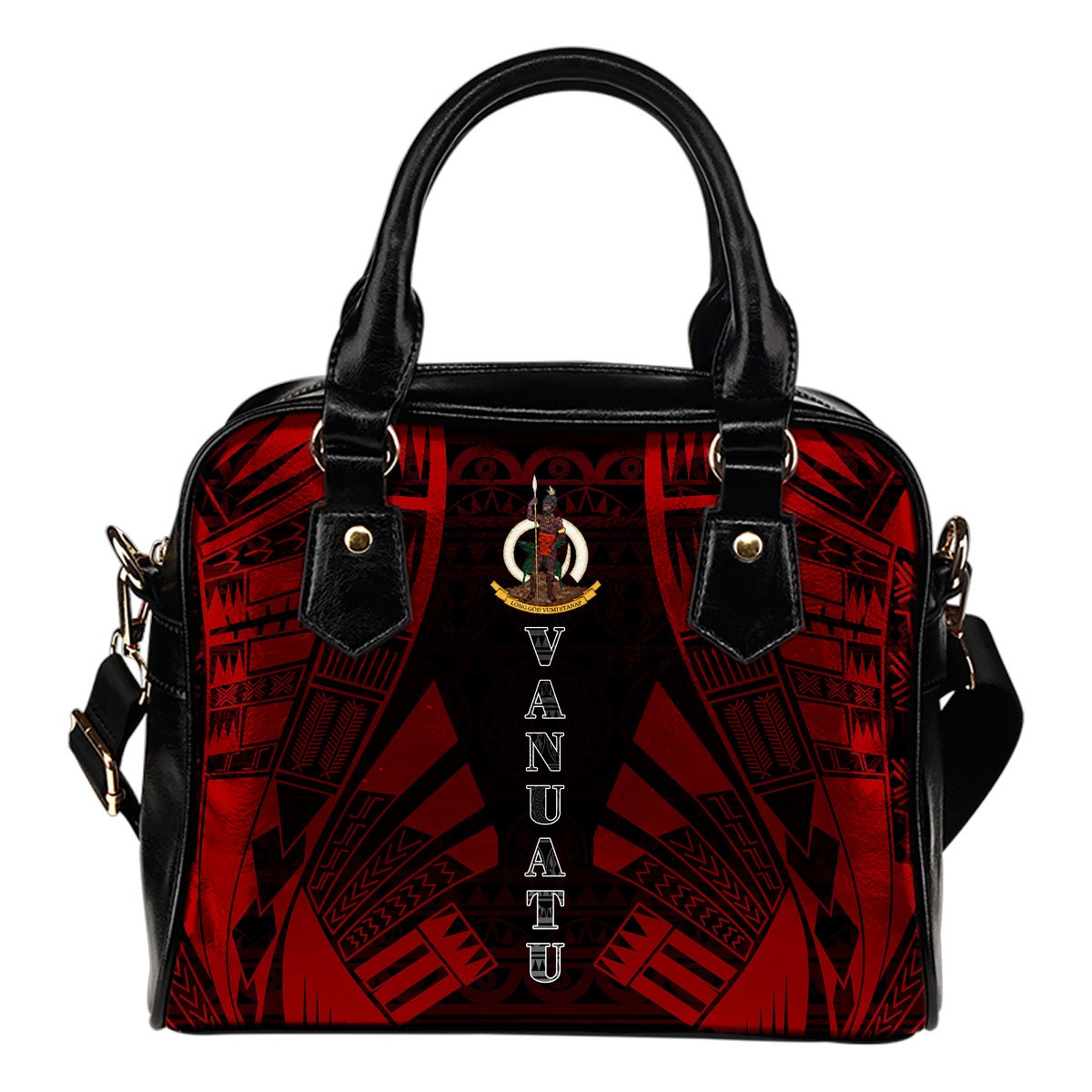 Vanuatu Shoulder Handbag - Polynesian Tattoo Red One Size Red - Polynesian Pride
