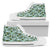 Hawaiian Shoes - Tropical Flowers Monstera Leaf High Top Shoes Mens High Top White - Polynesian Pride