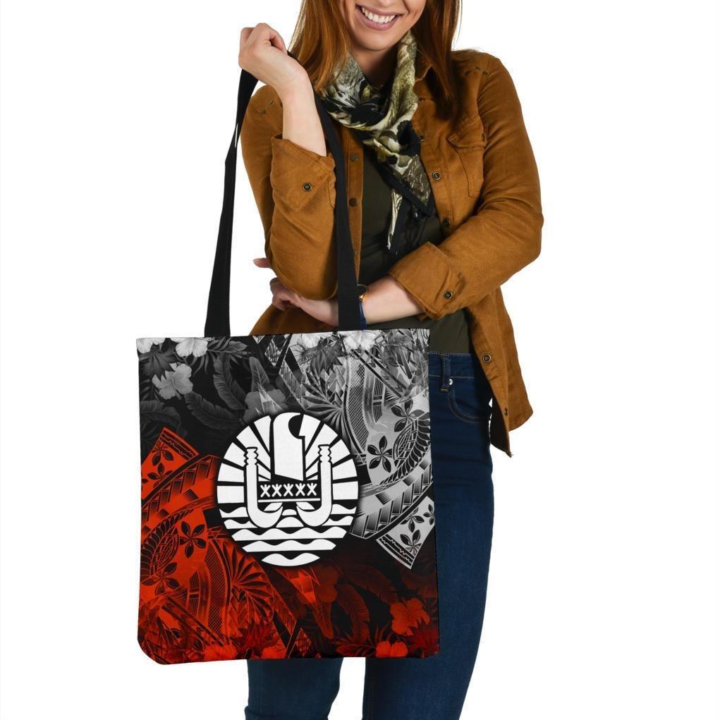 Tahiti Polynesian Tote Bags - Vintage Polynesian Turtle Tote Bag One Size Black - Polynesian Pride