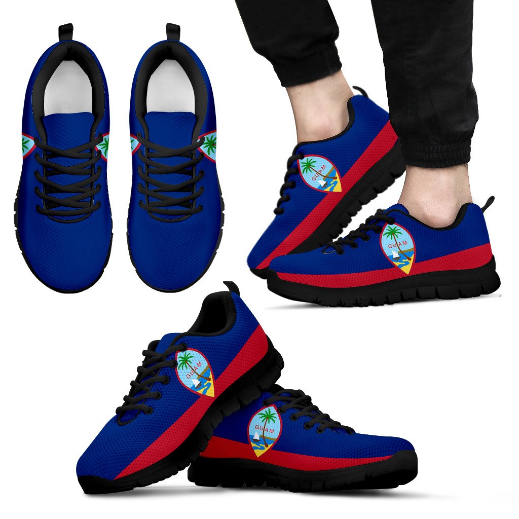 Guam Sneakers - Guam Flag Unisex Black - Polynesian Pride