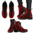 Austral Islands Leather Boots - Polynesian Tattoo Red - Polynesian Pride