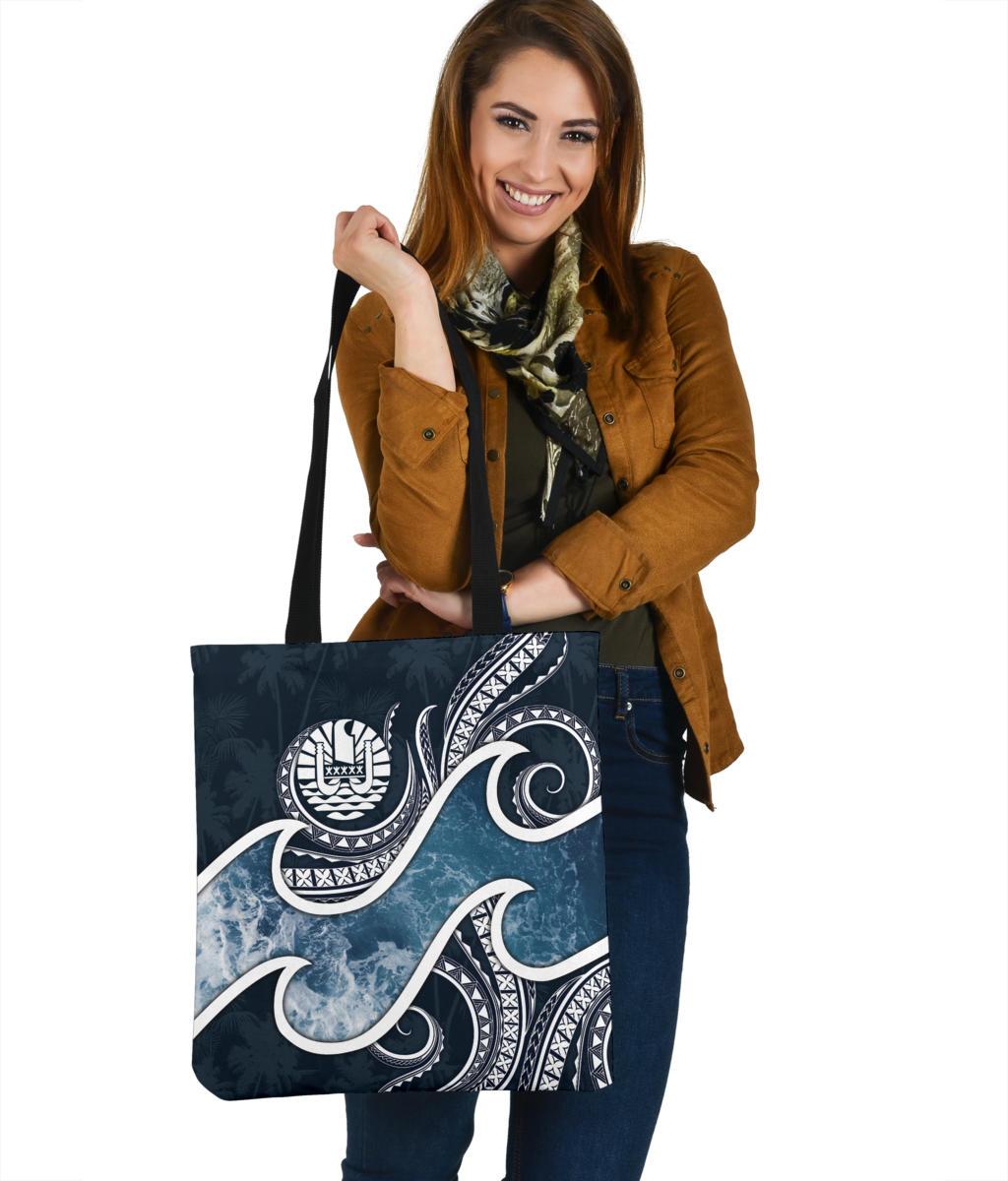 Tahiti Polynesian Tote Bags - Ocean Style Tote Bag One Size Blue - Polynesian Pride