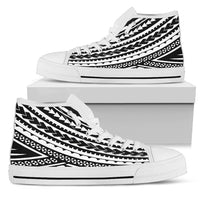 Polynesian High Top Shoes - Black White Version - Polynesian Pride