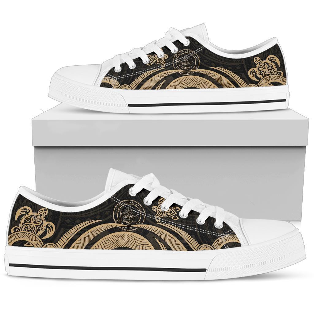 Palau Low Top Canvas Shoes - Gold Tentacle Turtle - Polynesian Pride