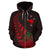 Maori Face Fern Zip Hoodie Unisex Black - Polynesian Pride