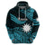 Custom Nauru Polynesian Hoodie Hibiscus Naoero Turquoise LT14 Zip Hoodie Turquoise - Polynesian Pride