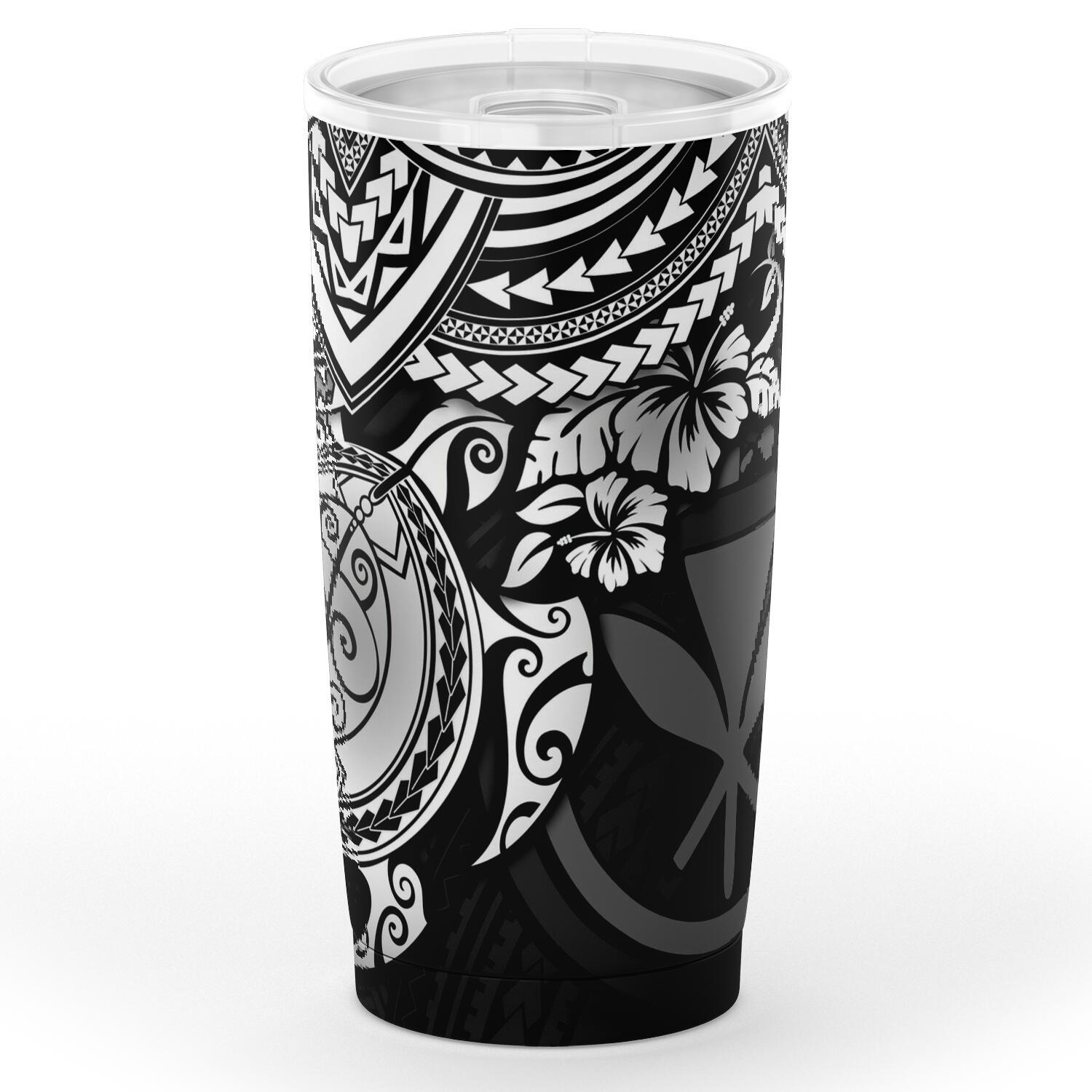 Polynesian Hawaii Tumbler - White - Polynesian Turtle One Style Black - Polynesian Pride