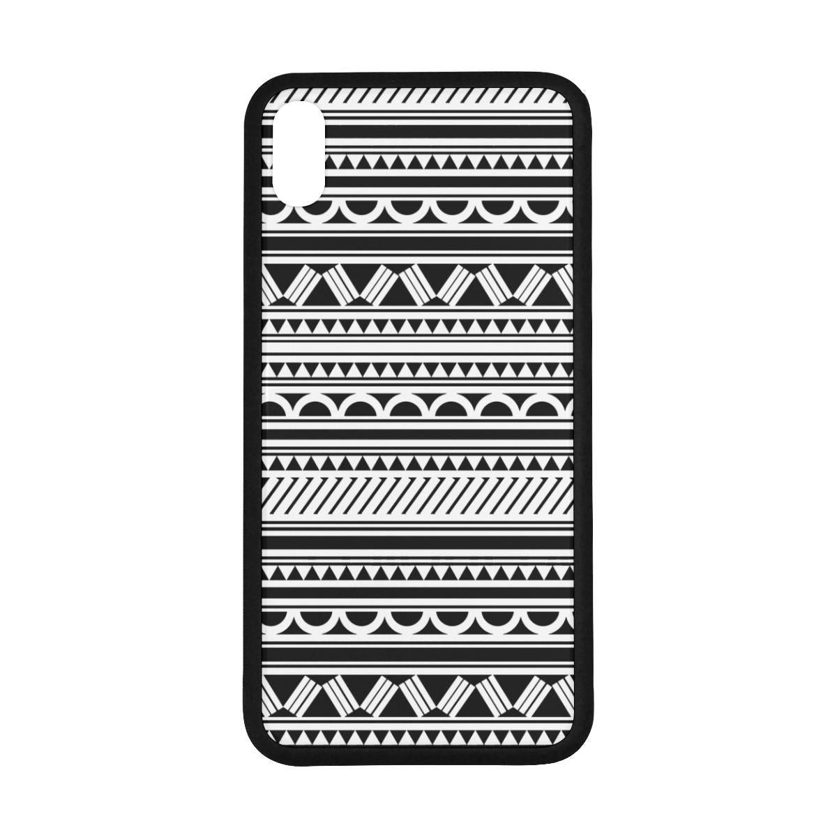 Polynesian 14 Rubber Phone Case One Size iPhone XS Max Black - White - Polynesian Pride