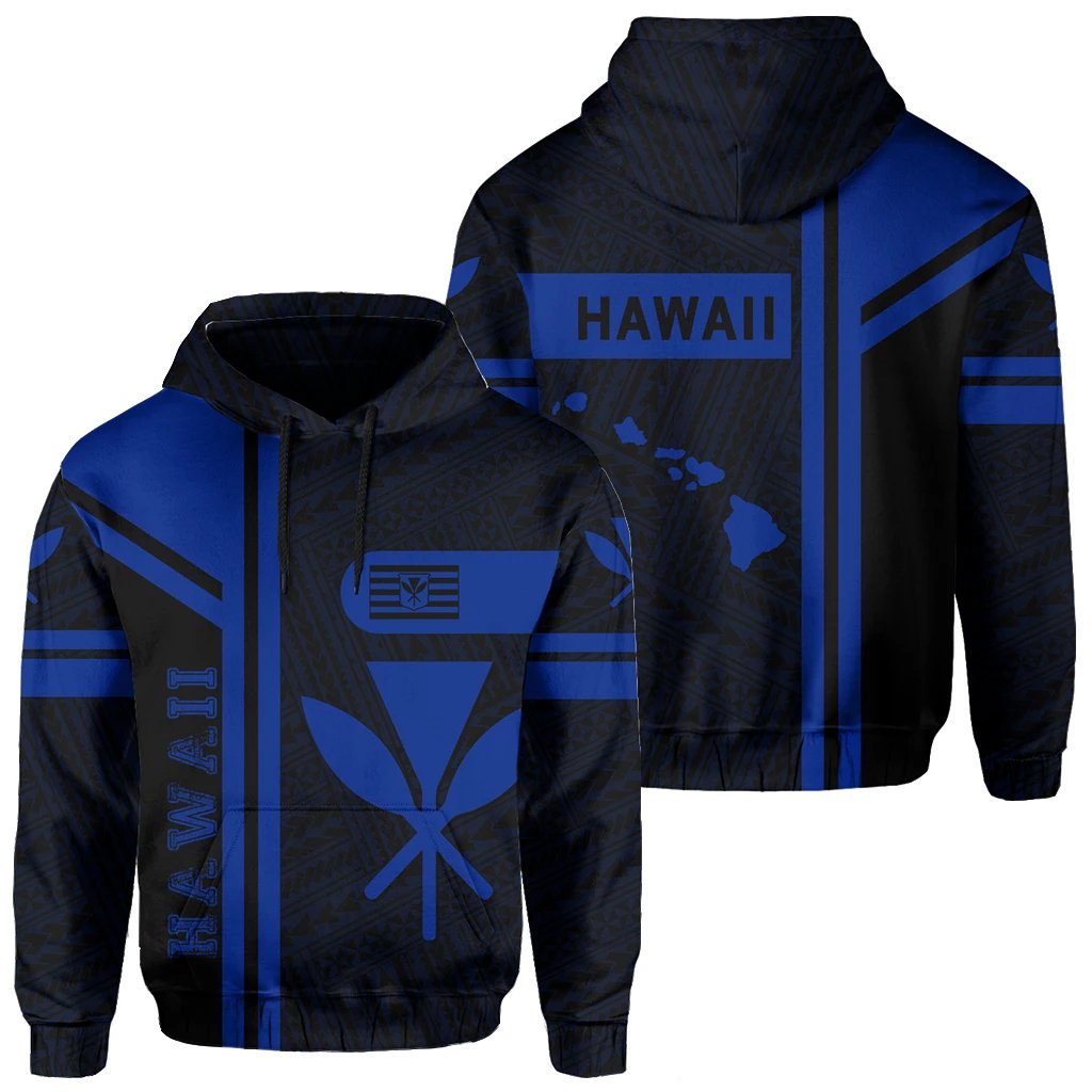 Kanaka Polynesian Hoodie Blue Morale Style Unisex Blue - Polynesian Pride