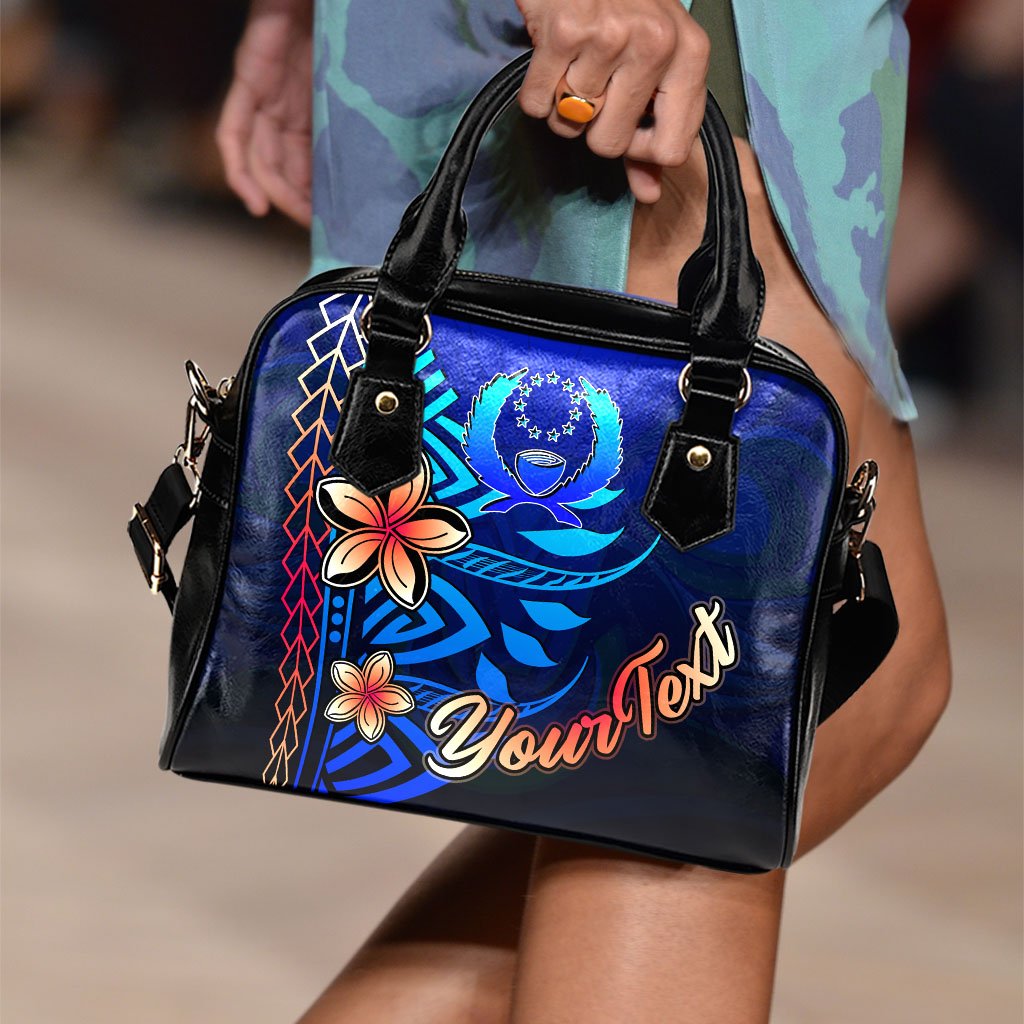 Pohnpei Custom Personalised Shoulder Handbag - Vintage Tribal Mountain - Polynesian Pride