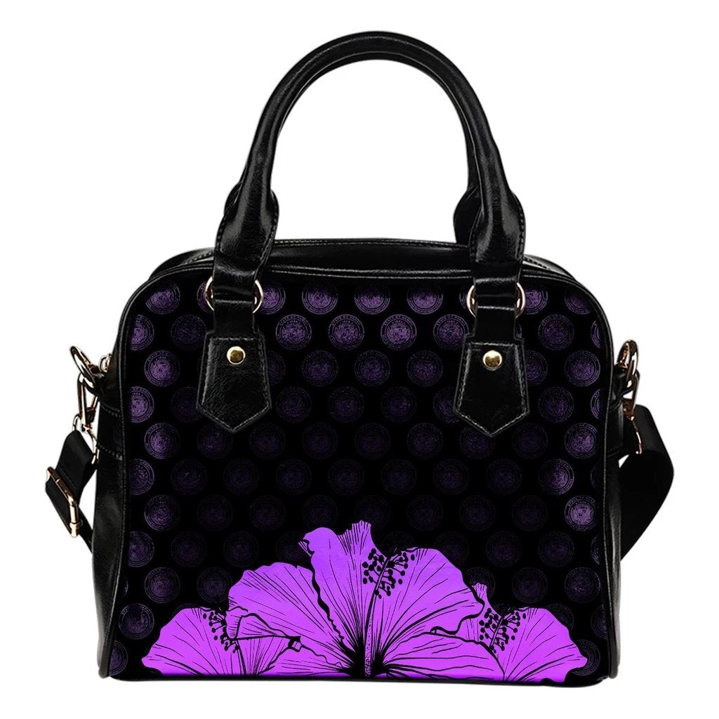 Hawaii Hibiscus Shoulder Handbag Violet - Rich Style One Size Violet - Polynesian Pride