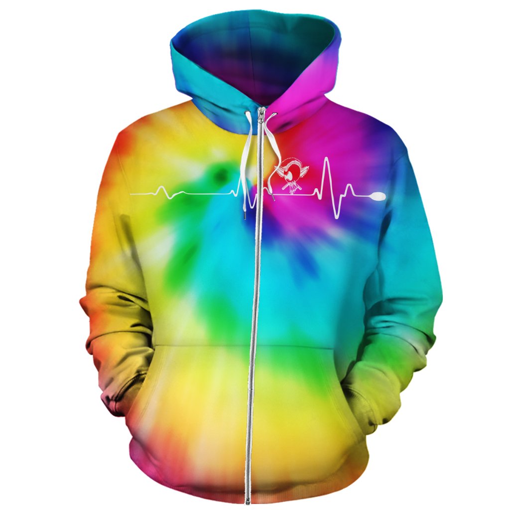 Hawaiian Warrior Hoodie (Zipper) Tie Dye - Polynesian Pride