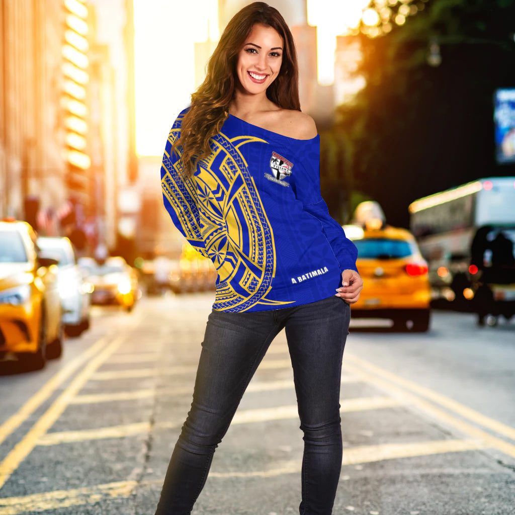 Rotorua Fijian Rugby Off Shoulder Sweater 03 LT13 - Polynesian Pride