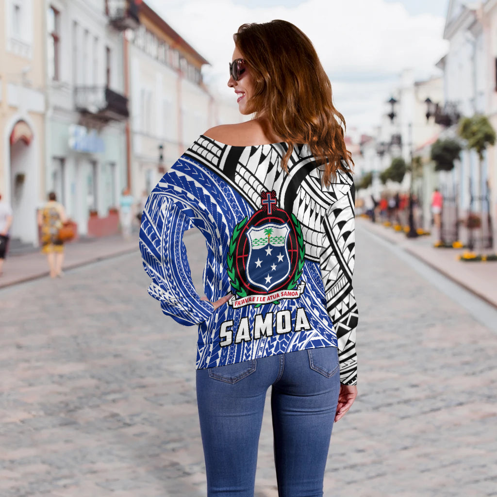 (Custom Personalised) Samoa Off Shoulder Sweater Samoan Pattern Newest LT13 - Polynesian Pride
