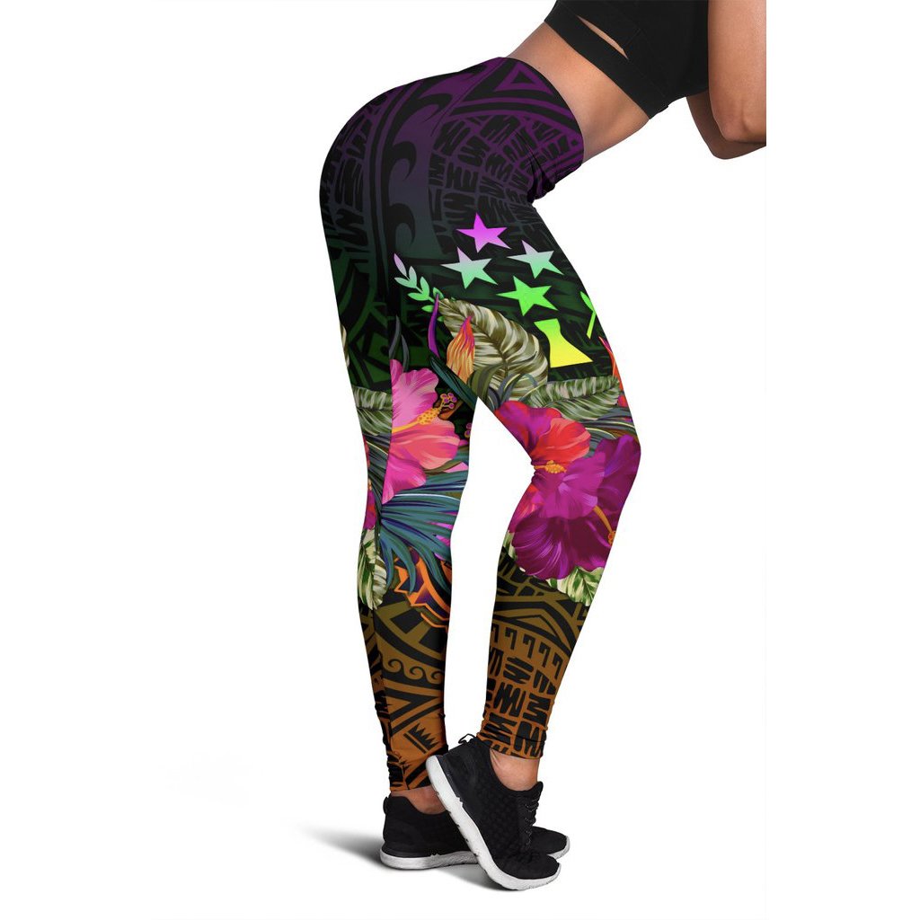 Kosrae Personalised Women's Leggings - Summer Hibiscus Reggae - Polynesian Pride