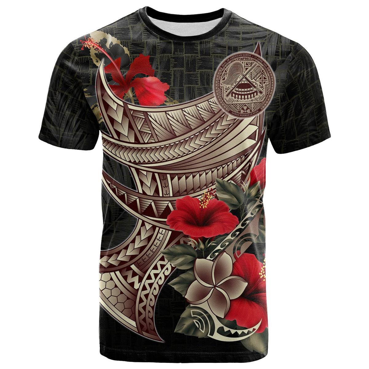 American Samoa T Shirt Polynesian Tribal Vintage Style Unisex Black - Polynesian Pride