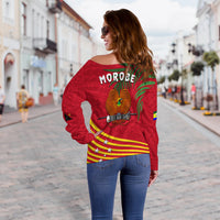 Morobe Province Off Shoulder Sweater Coconut PNG LT13 - Polynesian Pride