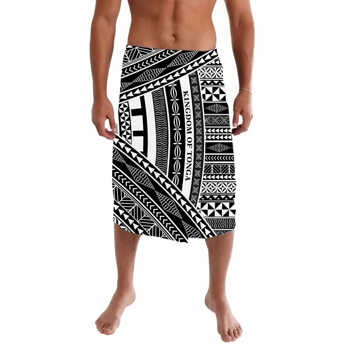 Tonga Lavalava Tongan Pattern Blithesome Version Black Ver.02 LT13 Black - Polynesian Pride