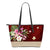 Hawaii Flower Red Small Leather Tote Red - Polynesian Pride