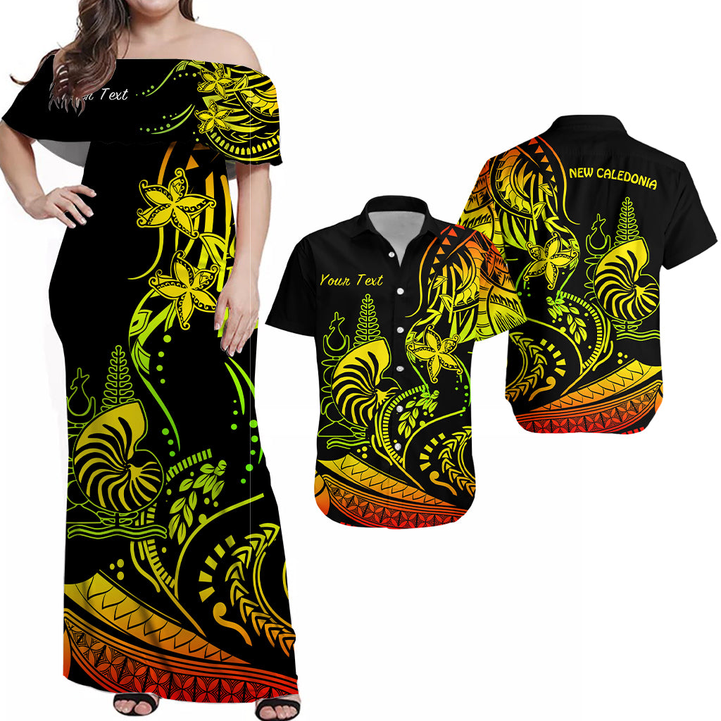 Custom Matching Hawaiian Shirt and Dress Vanuatu New Caledonia Emblem Nautilus Shell Version Reggae LT13 Art - Polynesian Pride