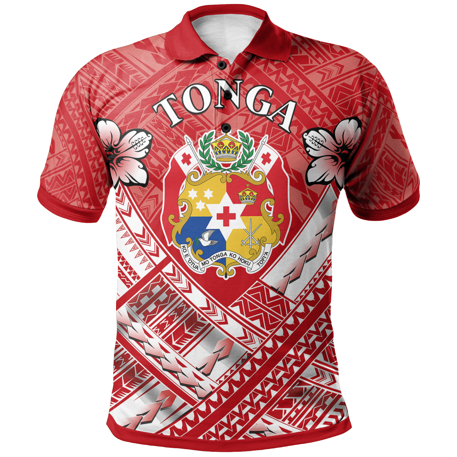 Tonga Polynesian Polo Shirt Tonga Flag Camisole Hibiscus Style Unisex Blue - Polynesian Pride