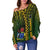 Cook Islands Off Shoulder Sweater Polynesian Pattern Stars LT13 - Polynesian Pride