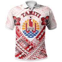 Tahiti Polynesian Polo Shirt Tahiti Flag Camisole Hibiscus Style Unisex White - Polynesian Pride