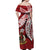 Vanuatu Color Off Shoulder Long Dress Coat of Arms Polynesian Red LT13 - Polynesian Pride