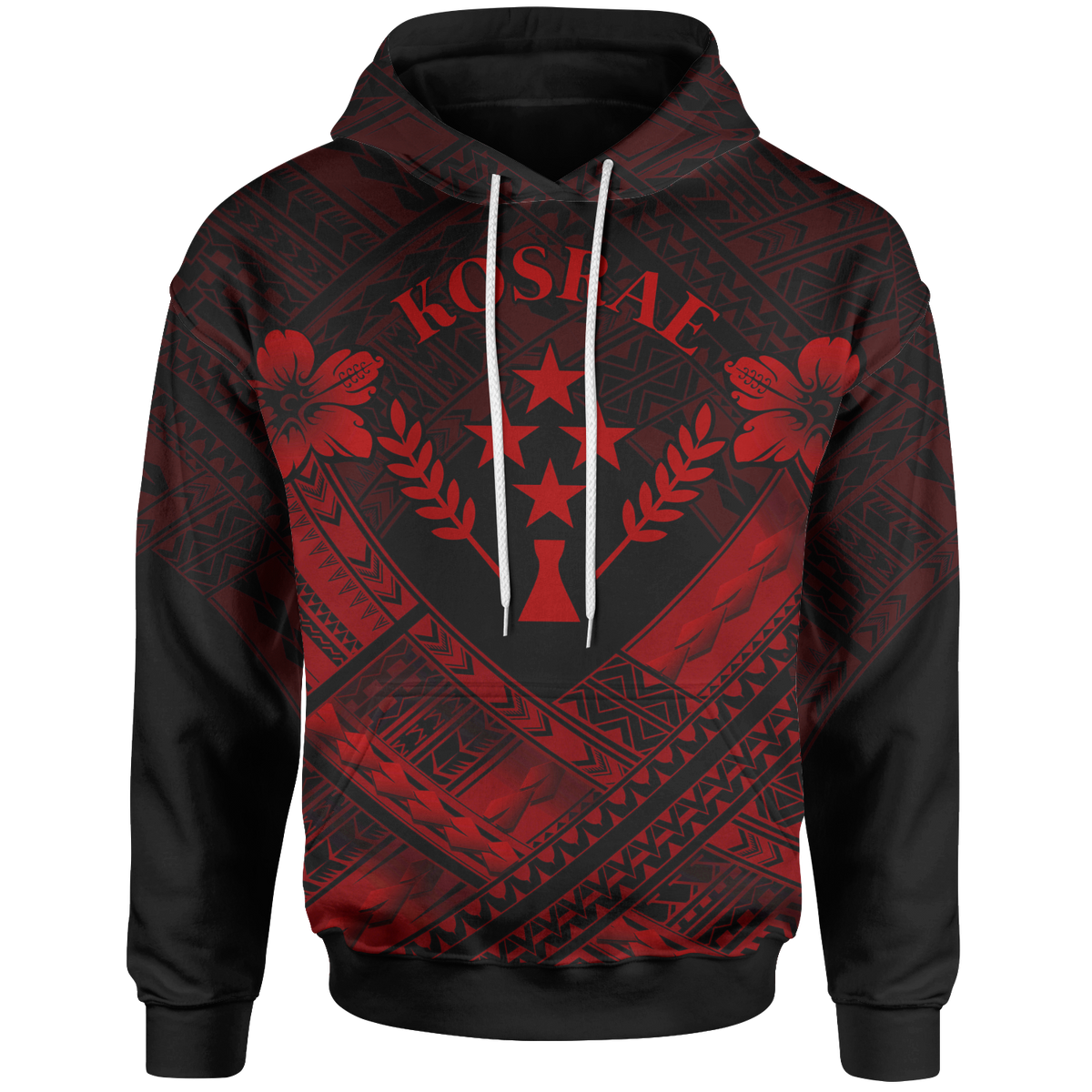 Kosrae Polynesian Custom Hoodie Kosrae Red Camisole Hibiscus Style Unisex Red - Polynesian Pride