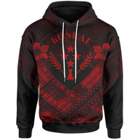 Kosrae Polynesian Custom Hoodie Kosrae Red Camisole Hibiscus Style Unisex Red - Polynesian Pride