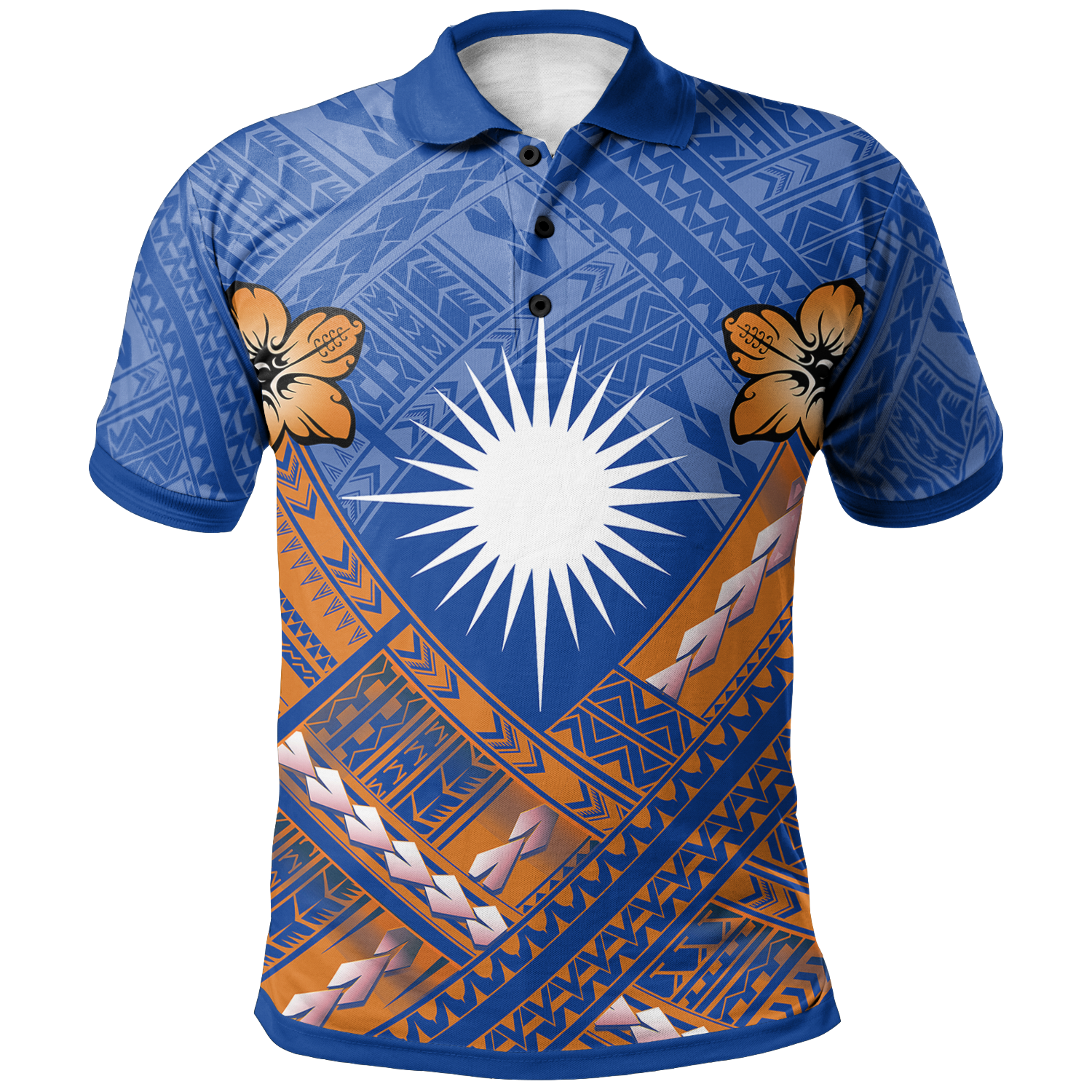 Marshall Islands Polynesian Polo Shirt Marshall Islands Flag Camisole Hibiscus Style Unisex Reggae - Polynesian Pride