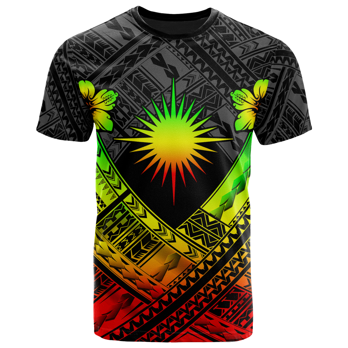 Marshall Islands Polynesian T Shirts Marshall Islands ReggaeFlag Camisole Hibiscus Style Unisex Reggae - Polynesian Pride