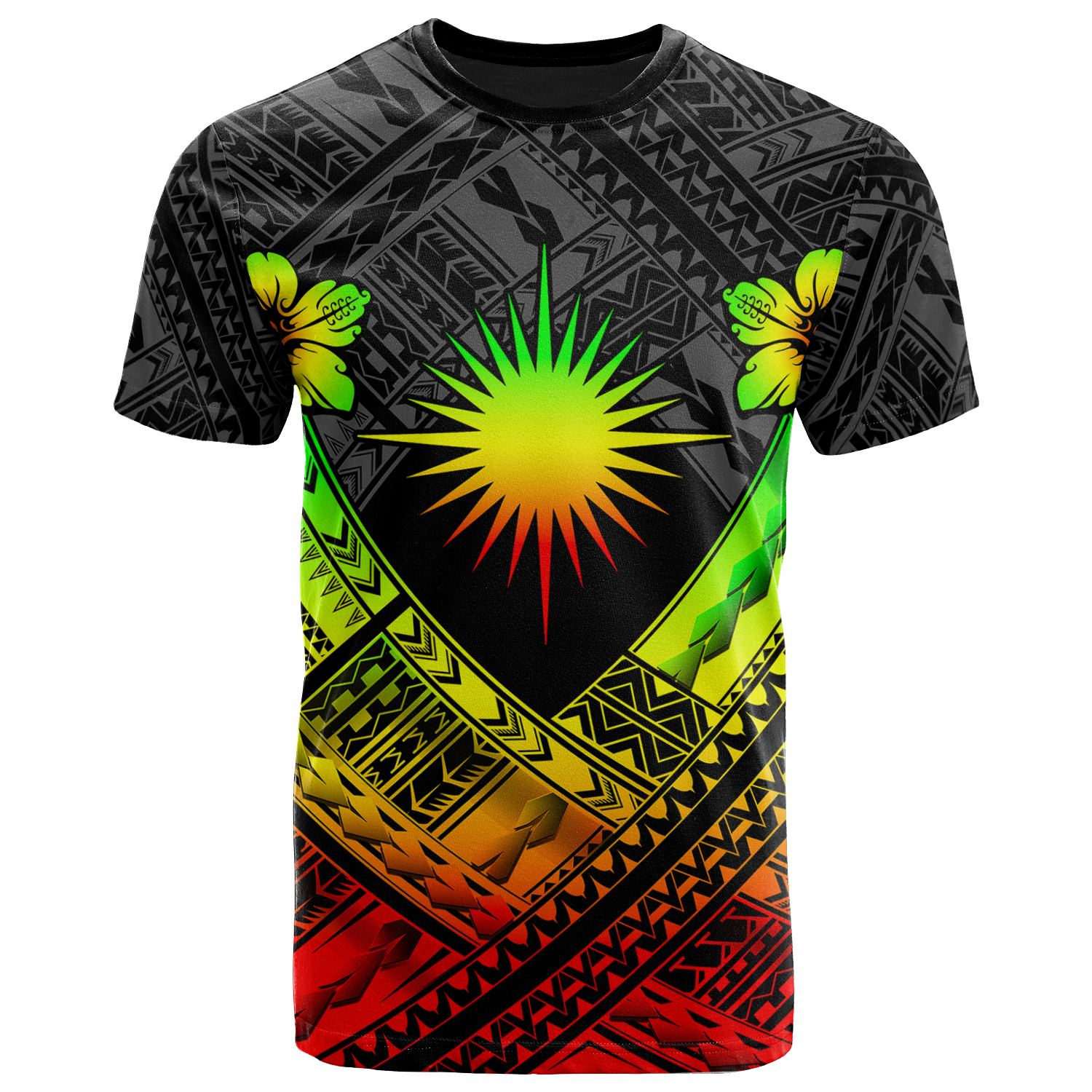 Marshall Islands Polynesian T Shirts Marshall Islands ReggaeFlag Camisole Hibiscus Style Unisex Reggae - Polynesian Pride