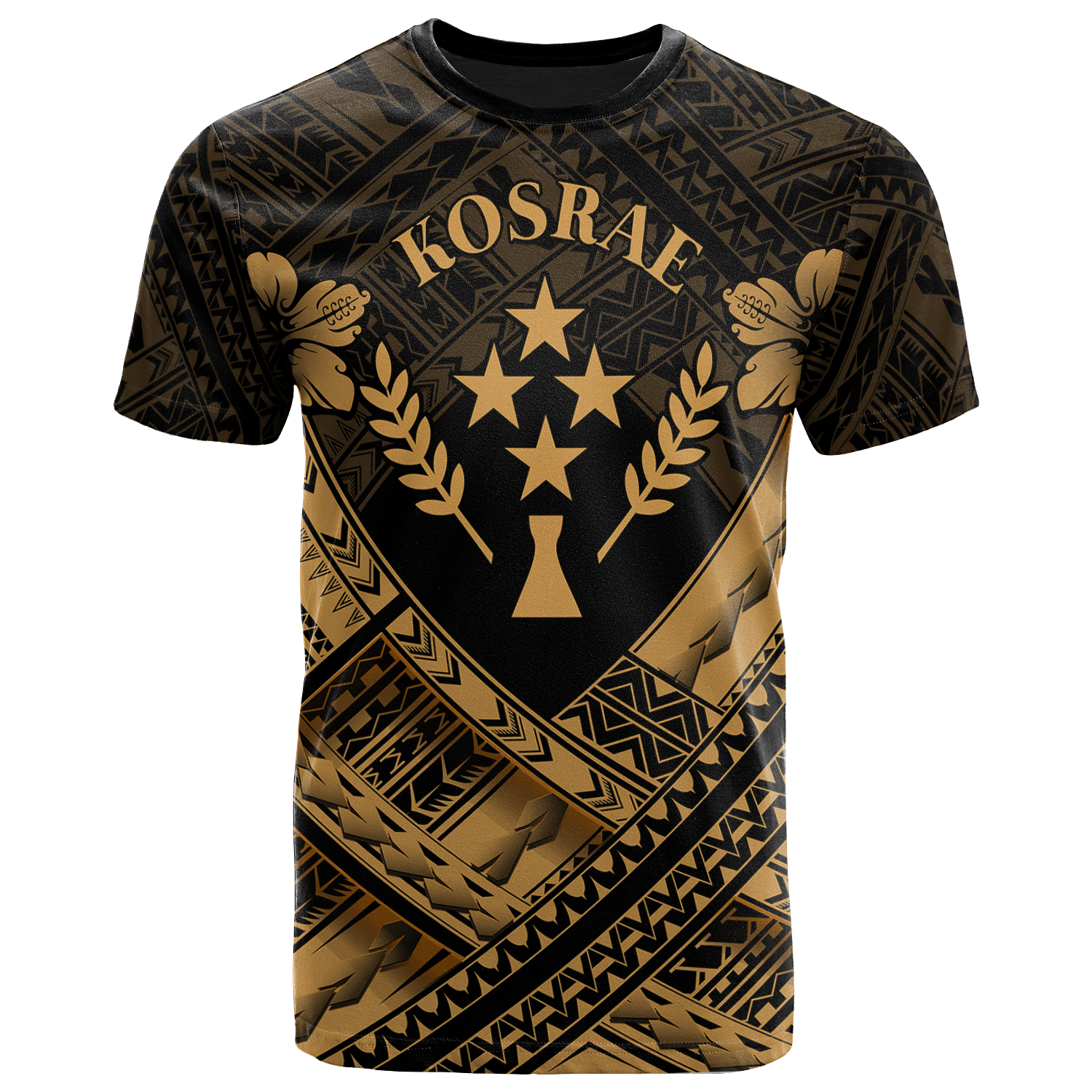 Kosrae Polynesian Custom T Shirts Kosrae GoldCamisole Hibiscus Style Unisex Art - Polynesian Pride